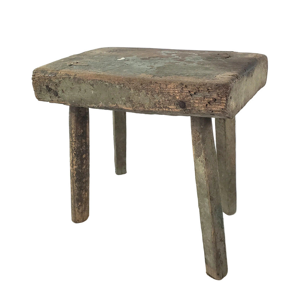 Primitive Rustic Wooden Peg Leg Stool Americana Farmhouse Accent 