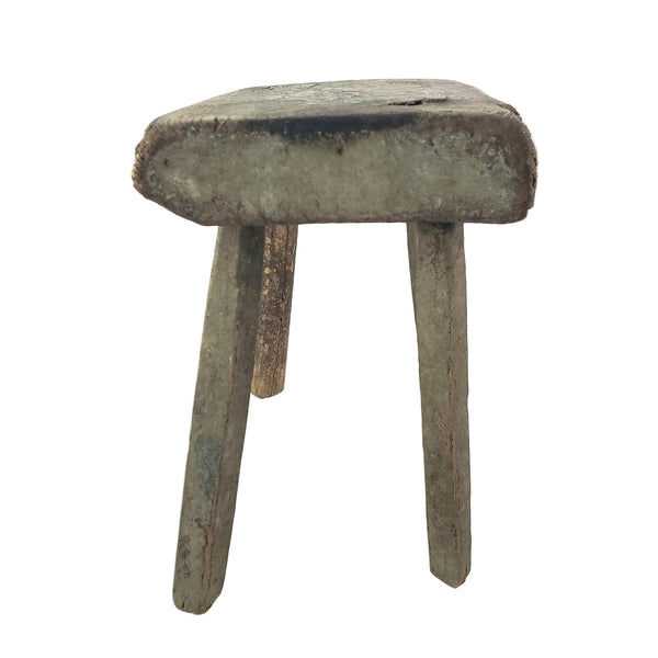 Primitive Rustic Wooden Peg Leg Stool Americana Farmhouse Accent