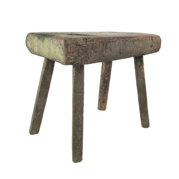 Primitive Rustic Wooden Peg Leg Stool Americana Farmhouse Accent