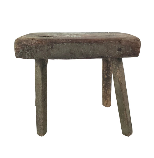 Primitive Rustic Wooden Peg Leg Stool Americana Farmhouse Accent