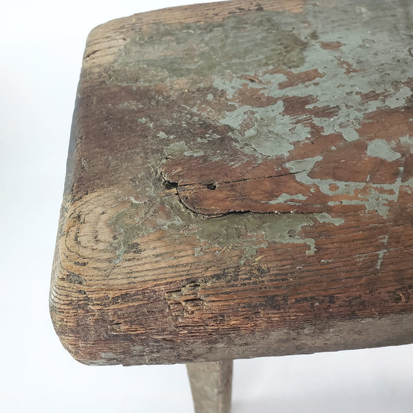 Primitive Rustic Wooden Peg Leg Stool Americana Farmhouse Accent