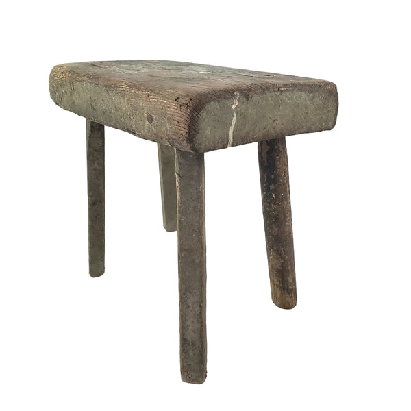 Primitive Rustic Wooden Peg Leg Stool Americana Farmhouse Accent