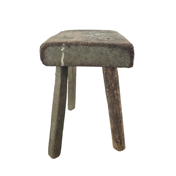 Primitive Rustic Wooden Peg Leg Stool Americana Farmhouse Accent