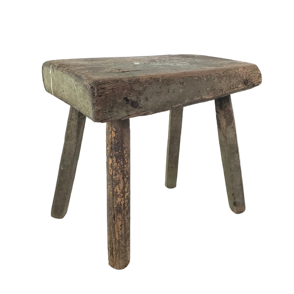 Primitive Rustic Wooden Peg Leg Stool Americana Farmhouse Accent