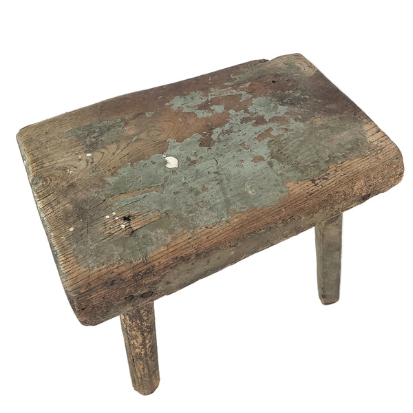 Primitive Rustic Wooden Peg Leg Stool Americana Farmhouse Accent