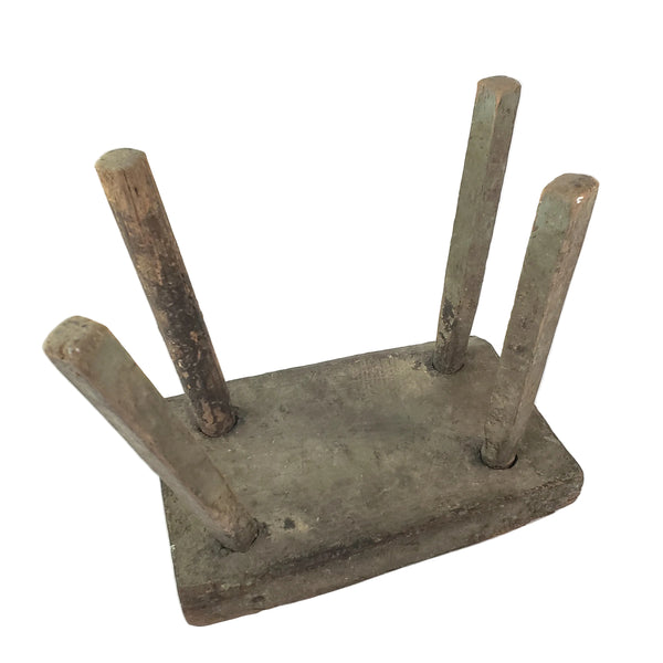 Primitive Rustic Wooden Peg Leg Stool Americana Farmhouse Accent