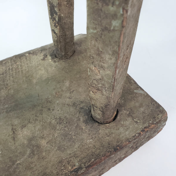 Primitive Rustic Wooden Peg Leg Stool Americana Farmhouse Accent