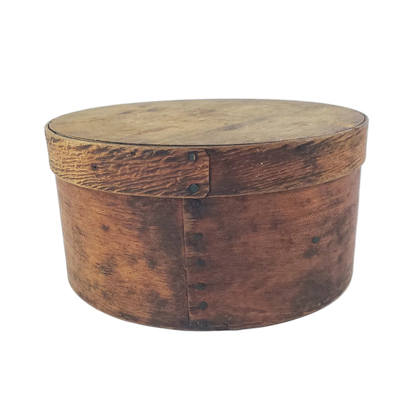 Antique Round Bentwood Pantry Box with Lid Nailed Lap Joints