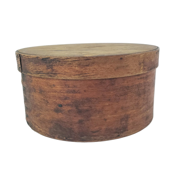 Antique Round Bentwood Pantry Box with Lid Nailed Lap Joints