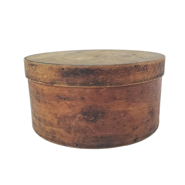 Antique Round Bentwood Pantry Box with Lid Nailed Lap Joints