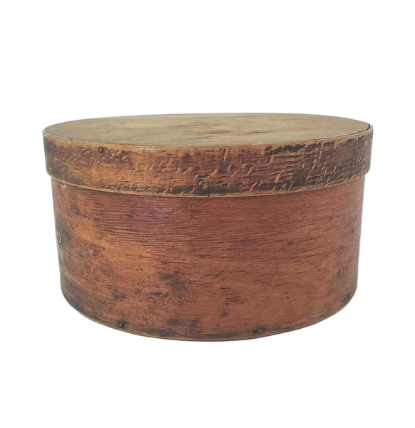 Antique Round Bentwood Pantry Box with Lid Nailed Lap Joints