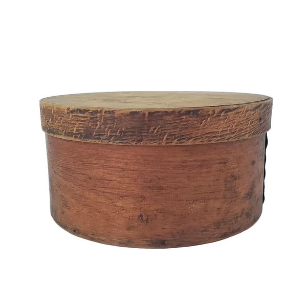 Antique Round Bentwood Pantry Box with Lid Nailed Lap Joints
