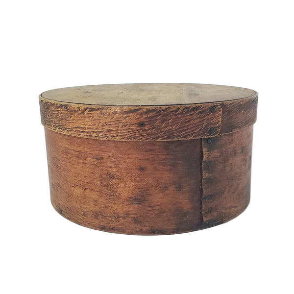 Antique Round Bentwood Pantry Box with Lid Nailed Lap Joints