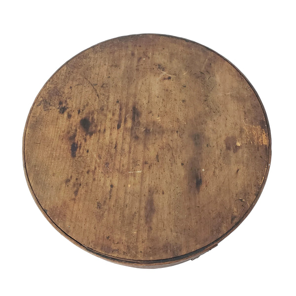 Antique Round Bentwood Pantry Box with Lid Nailed Lap Joints
