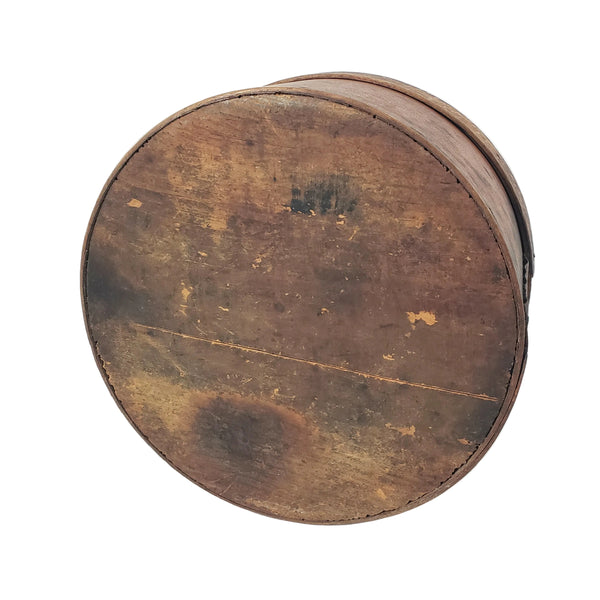 Antique Round Bentwood Pantry Box with Lid Nailed Lap Joints