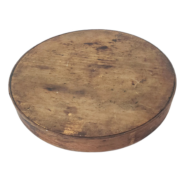 Antique Round Bentwood Pantry Box with Lid Nailed Lap Joints