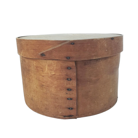 Vintage Round Bentwood Pantry Box with Lid Finger Lap Joint Americana Kitchen Storage