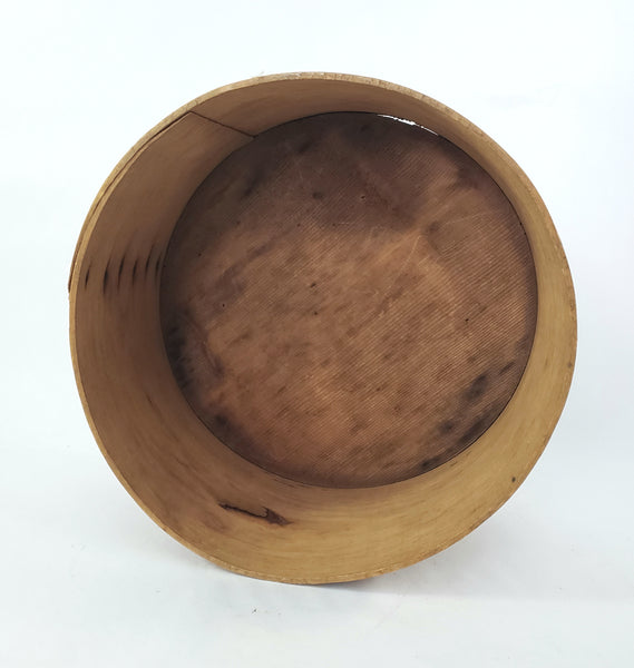 Vintage Round Bentwood Pantry Box with Lid Finger Lap Joint Americana Kitchen Storage