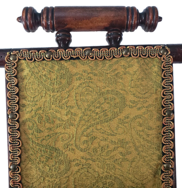 Antique Victorian Wooden Child's Carpet Rocking Chair Period Fabric Hunzinger Style