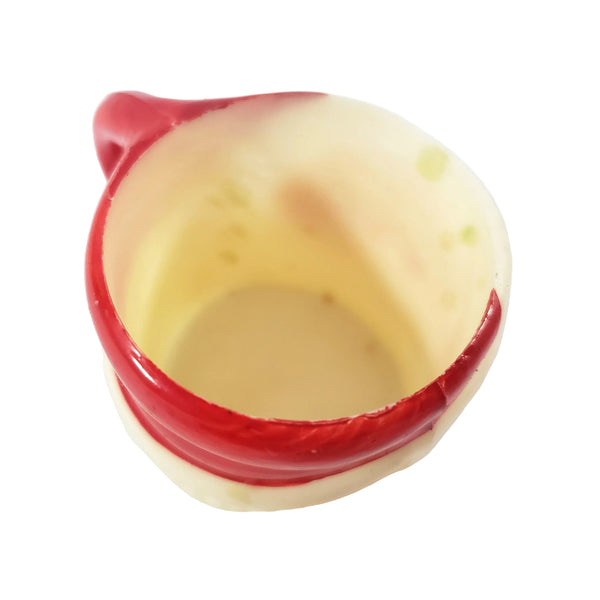 Vintage Miniature Winking Santa Claus Face Mug Set of 4 Midcentury Christmas Collectibles