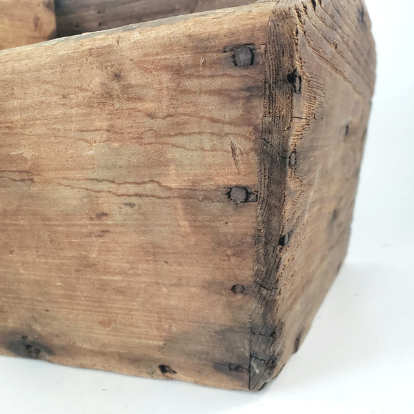 Large Rustic Carpenter's Wooden Tool Caddy Tool 6 Compartments Farmhouse Centerpiece