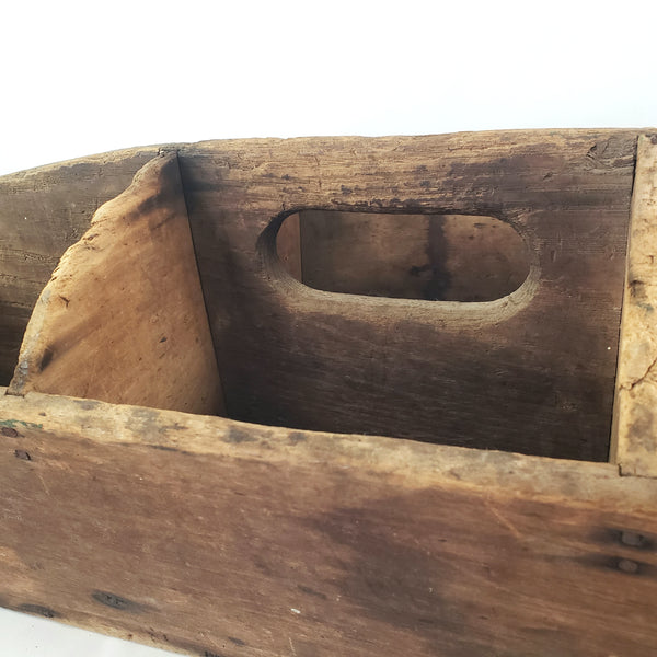 Large Rustic Carpenter's Wooden Tool Caddy Tool 6 Compartments Farmhouse Centerpiece