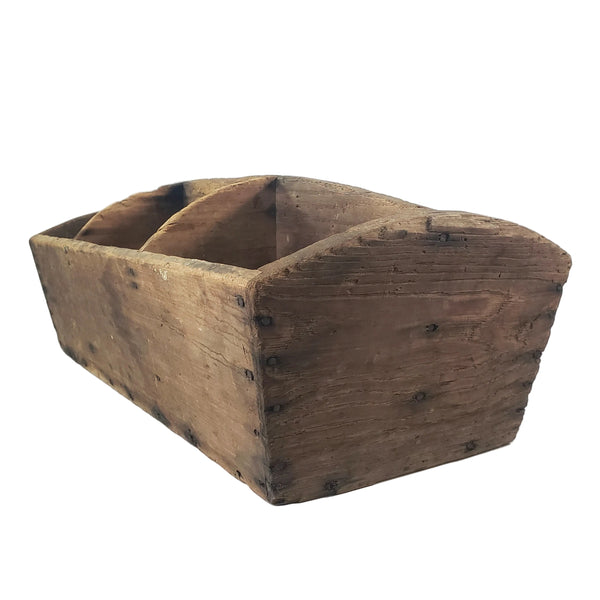 Large Rustic Carpenter's Wooden Tool Caddy Tool 6 Compartments Farmhouse Centerpiece