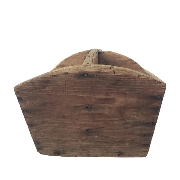 Large Rustic Carpenter's Wooden Tool Caddy Tool 6 Compartments Farmhouse Centerpiece