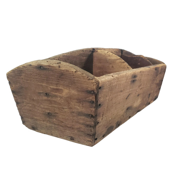 Large Rustic Carpenter's Wooden Tool Caddy Tool 6 Compartments Farmhouse Centerpiece