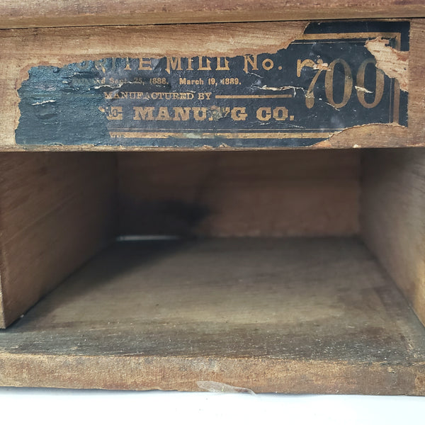 Antique Hand-Crank Arcade Favorite Mill 700 Coffee Grinder Mill Freeport Illinois