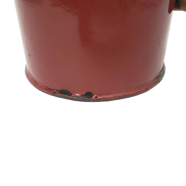 Antique Enamelware Kerosene Fuel Pouring Jug Brick Red 3 Quart