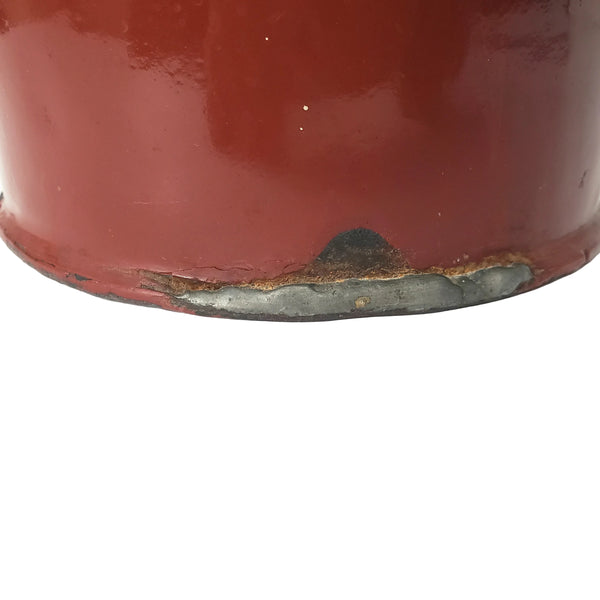 Antique Enamelware Kerosene Fuel Pouring Jug Brick Red 3 Quart