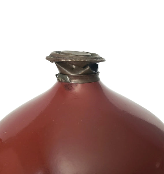 Antique Enamelware Kerosene Fuel Pouring Jug Brick Red 3 Quart