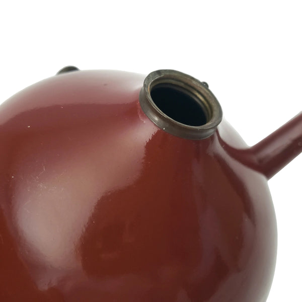 Antique Enamelware Kerosene Fuel Pouring Jug Brick Red 3 Quart