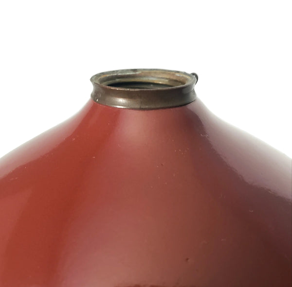 Antique Enamelware Kerosene Fuel Pouring Jug Brick Red 3 Quart