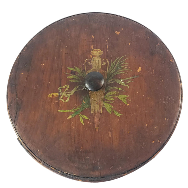 Vintage Large Painted Wooden Firkin Sugar Storage Bucket 13" Primitive Americana