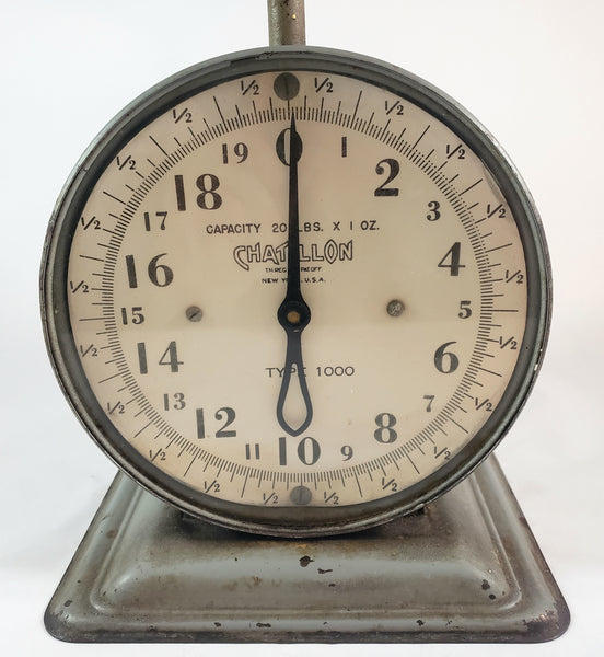 Antique Chatillon Kitchen Produce Scale With Tin Pan Early 1900s