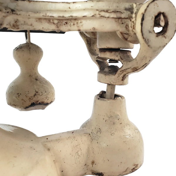 Antique Rustic Creamy White Mercantile Shop Scale with Hanging Counterweight