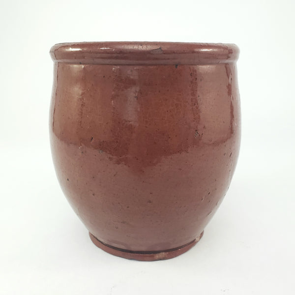 Antique Glazed Redware Apple Butter Preserve Crock 5" Pennsylvania