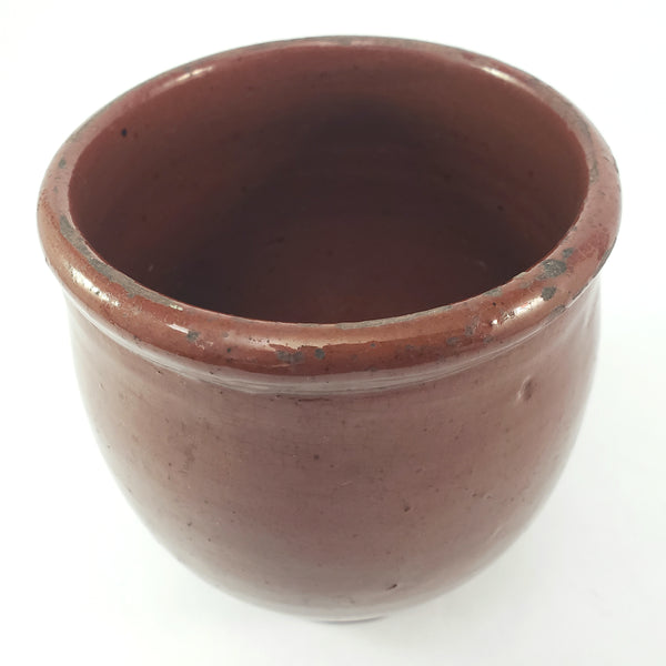 Antique Glazed Redware Apple Butter Preserve Crock 5" Pennsylvania