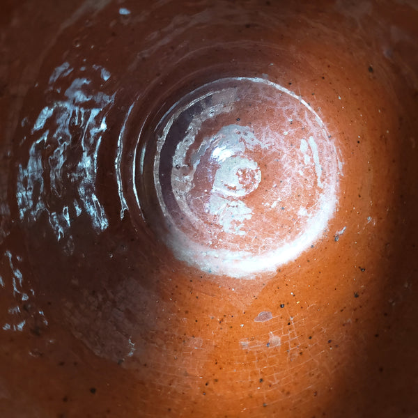 Antique Glazed Redware Apple Butter Preserve Crock 5" Pennsylvania