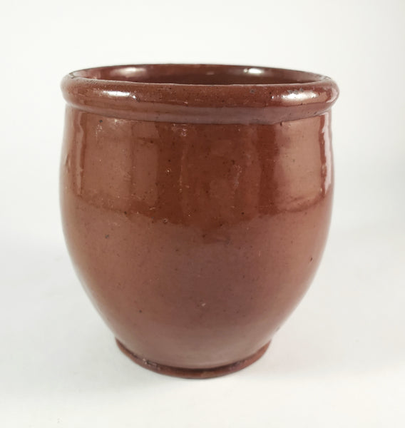Antique Glazed Redware Apple Butter Preserve Crock 5" Pennsylvania