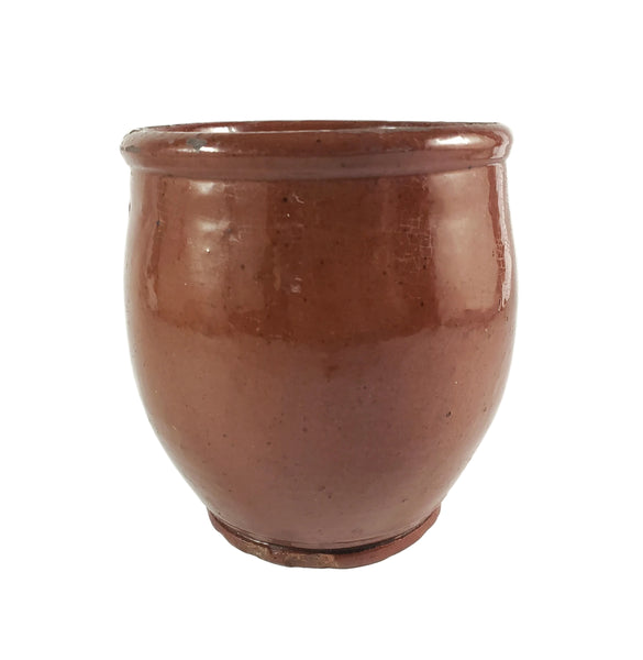 Antique Glazed Redware Apple Butter Preserve Crock 5" Pennsylvania