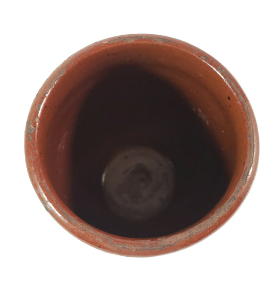 Antique Glazed Redware Apple Butter Preserve Crock 5" Pennsylvania