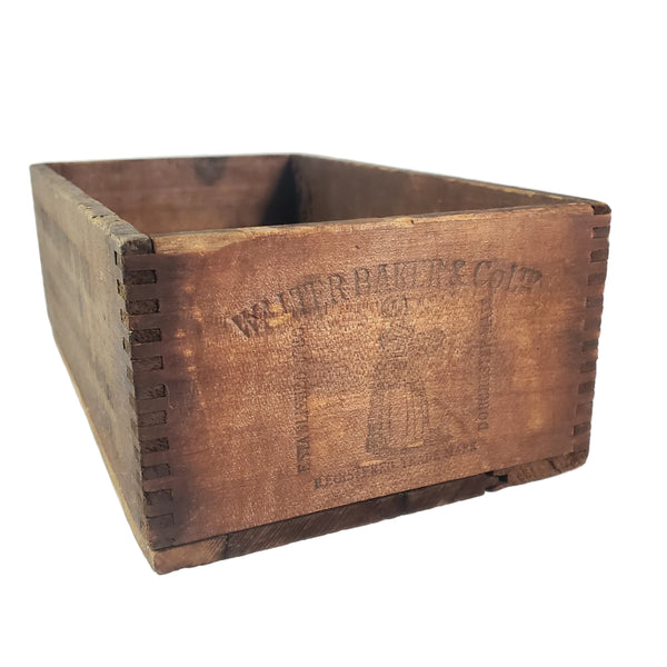 Antique Dovetail Wooden Chocolate Box Walter Baker & Co. Dorchester, Massachusetts