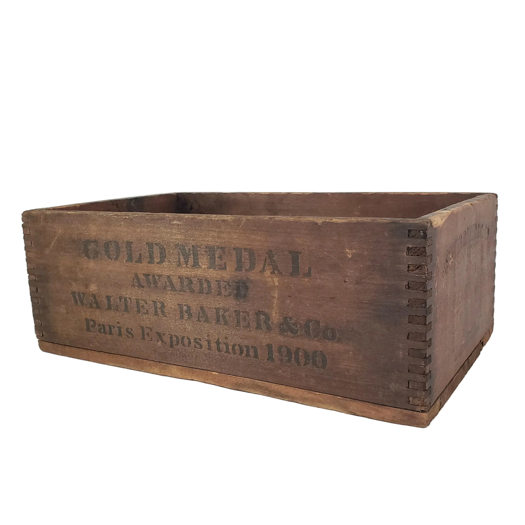 Antique Dovetail Wooden Chocolate Box Walter Baker & Co. Dorchester, Massachusetts