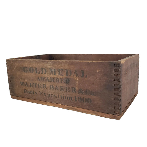 Antique Dovetail Wooden Chocolate Box Walter Baker & Co. Dorchester, Massachusetts