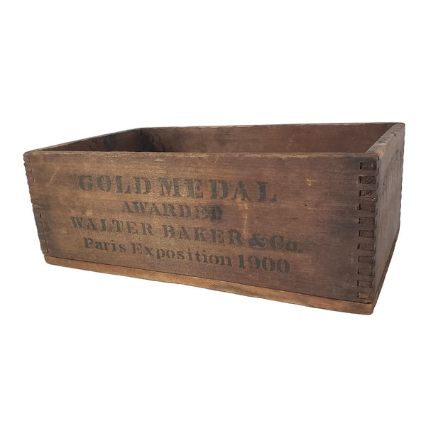 Antique Dovetail Wooden Chocolate Box Walter Baker & Co. Dorchester, Massachusetts