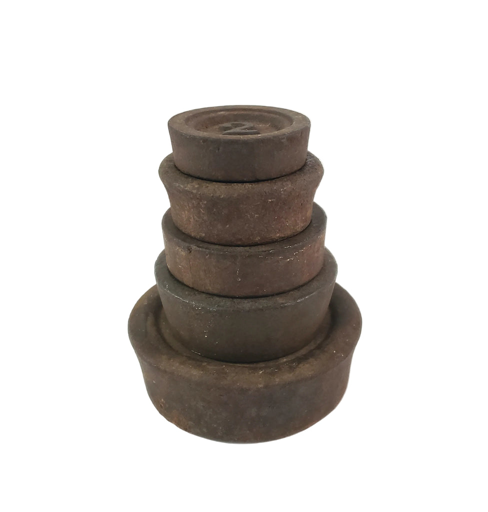 Antique Cast Iron Mercantile Balance or Beam Scale Weights Collection of 5 