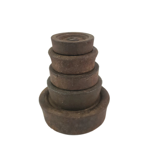 Antique Cast Iron Mercantile Balance or Beam Scale Weights Collection of 5 